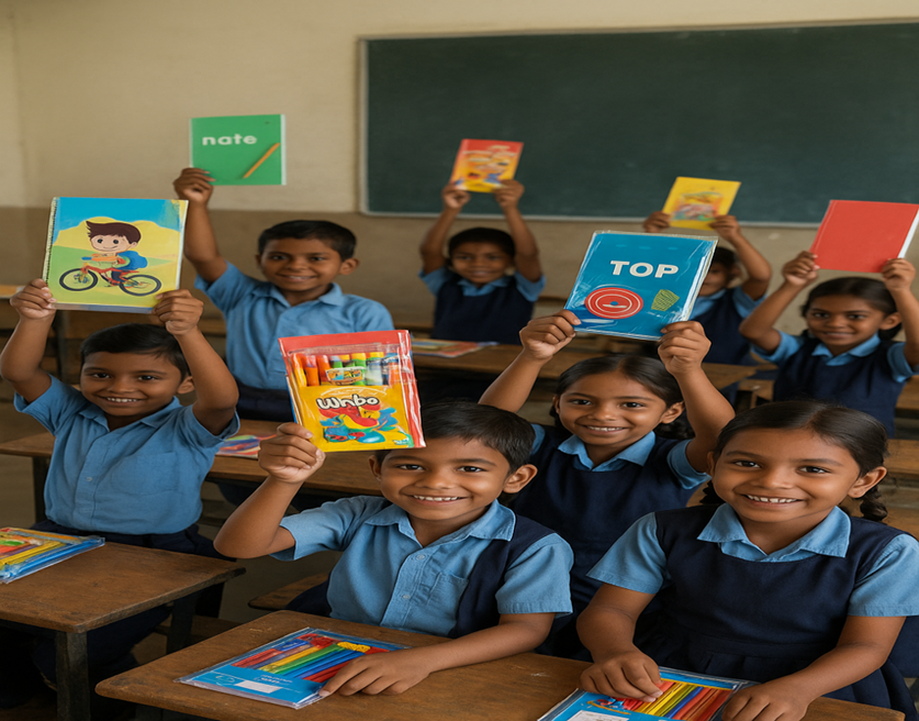 Distribution of Books and Stationery at Alipur Village School